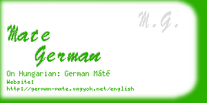 mate german business card